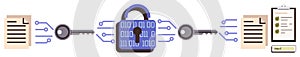 Data Encryption Process with Keys and Lock for Secure File Transfer