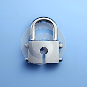 a padlock on a blue background, AI generated