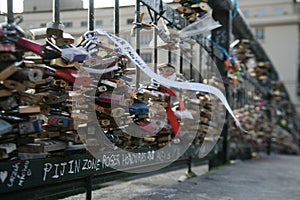 Padlock on the bridge