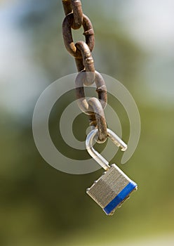 Padlock on chain