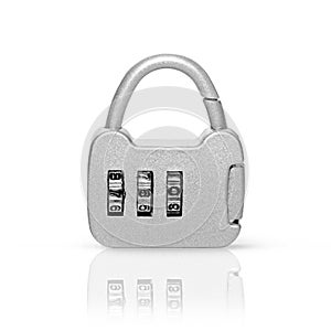 Padlock with combination lock isolated