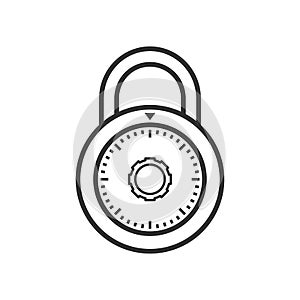 Padlock with Combination Outline Flat Icon photo