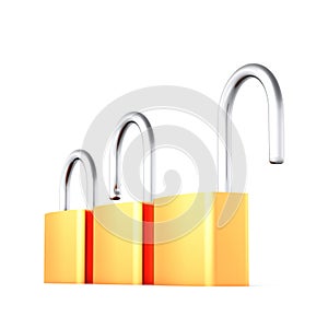 Padlock concept on white background