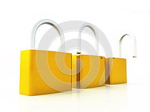 Padlock concept on white background