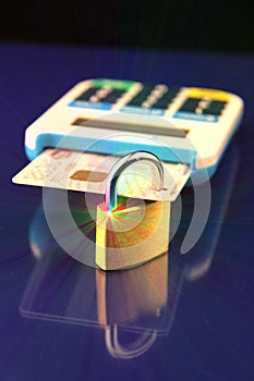 Padlock and credit card 3
