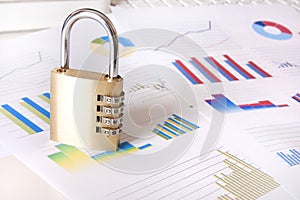 Padlock and financial graphs