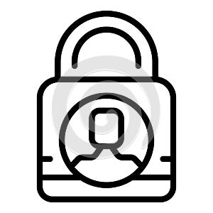 Padlock forgot icon outline vector. Internet account