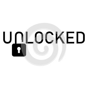 Padlock Forming the Letter N As UNLOCKED Writing. suitable for, logos, icons, symbols and emblems.