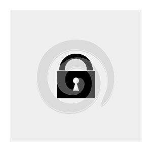 Padlock icon. Gray background. Vector illustration.