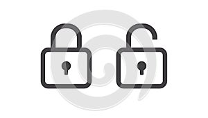 Padlock icon isolated on white background. Flat style. Security symbol. Vector