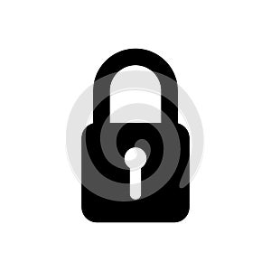 Padlock icon. Lock black icon. Security symbol. Vector illustration isolated on white background. EPS 10