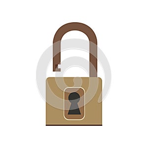 Padlock icon lock vector security symbol safety isolated protection key illustration privacy