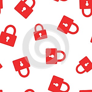 Padlock icon seamless pattern background. Business concept vector illustration. Lock, unlock security symbol pattern.