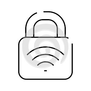 Padlock icon symbolizing secure wi fi internet connection
