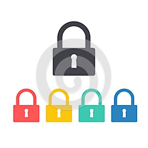 Padlock icon, vector illustion flat design style.