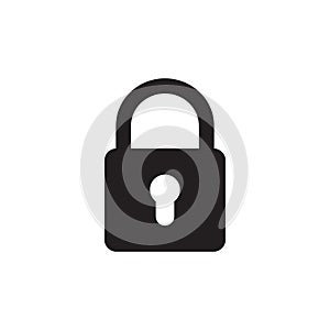 Padlock icon vector illustration black and white