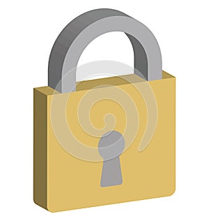 Padlock Isolated Isometric Vector icon which can easily modify or edit