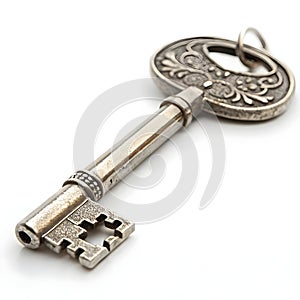 Padlock key security isolated on white background photo