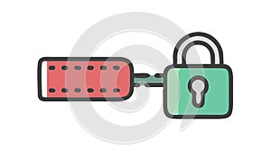 Padlock with Keyhole Security Flat Design UI UX Icon, vector design Generative AI