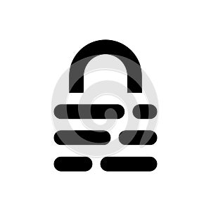 Padlock line icon vector. Whatsapp encrypted chat symbol concept