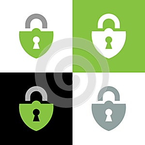 Padlock logo icon design template element, keyhole symbol, vector illustration