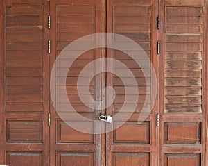 Padlock and old door hasp