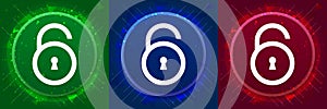 Padlock open icon elegant modern design abstract buttons set illustration