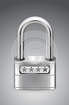 Padlock password icon gray background