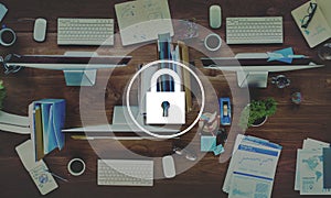 Padlock Protect Password Security Symbol Concept