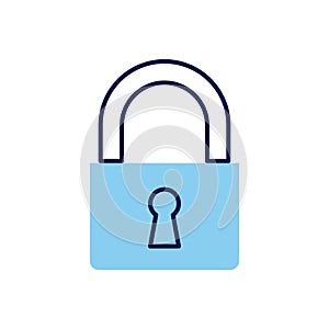 Padlock related vector icon