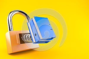 Padlock with ring binder