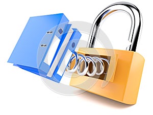 Padlock with ring binder