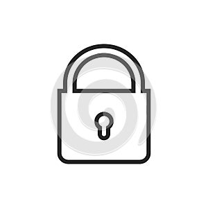 Padlock Security Line Icon.