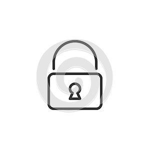Padlock security line icon