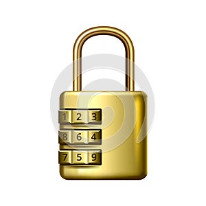 Padlock Security Safeguard With Code Key Vector