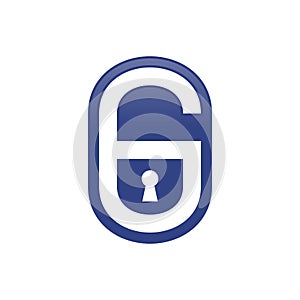 Padlock Shape Initial G Lettermark Graphic Icon