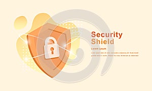 Padlock shield icon vector illustration
