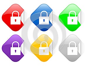 Padlock square stickers