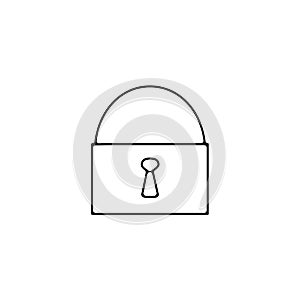 padlock thin line icon. padlock linear outline icon