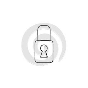 padlock thin line icon. padlock linear outline icon