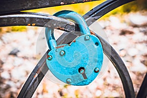 A padlock that is traditionally hung on the railing after the wedding