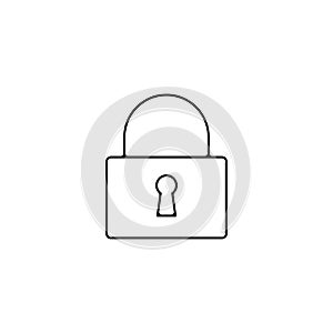 Padlock thin line icon. padlock Hand Drawn thin line icon