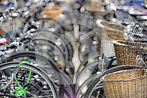 Padlocked Bikes at a bicycle parking rack