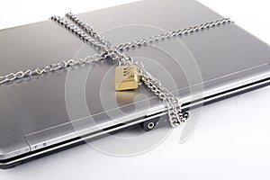 Padlocked laptop computer