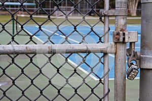 Padlocked Tennis Court Gate