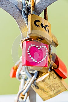 Padlocks as a symbol for love