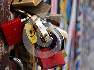 Padlocks on the Berlin wall photo