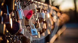 Padlocks Chain Sealing Forever Together