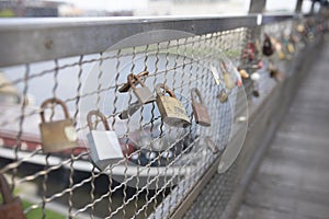 Padlocks on a fence