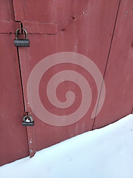 Padlocks on garage doors